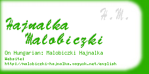 hajnalka malobiczki business card